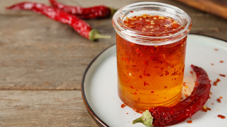 sweet chili sauce with hot peppers