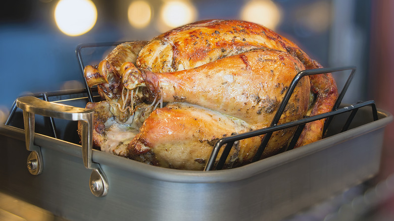 Turkey on a roasting rack