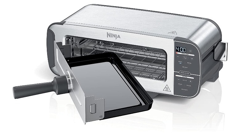 A chrome Ninja toaster on a white background