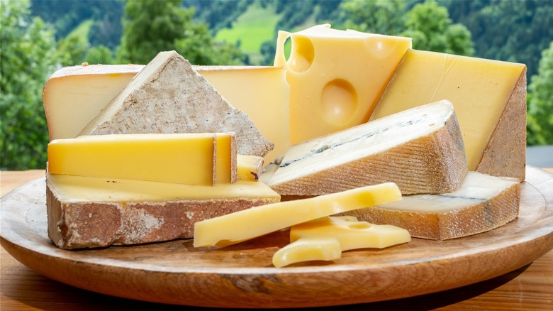 Plate of cheeses