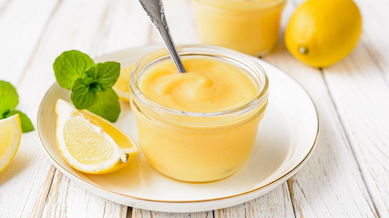 Jar of lemon curd