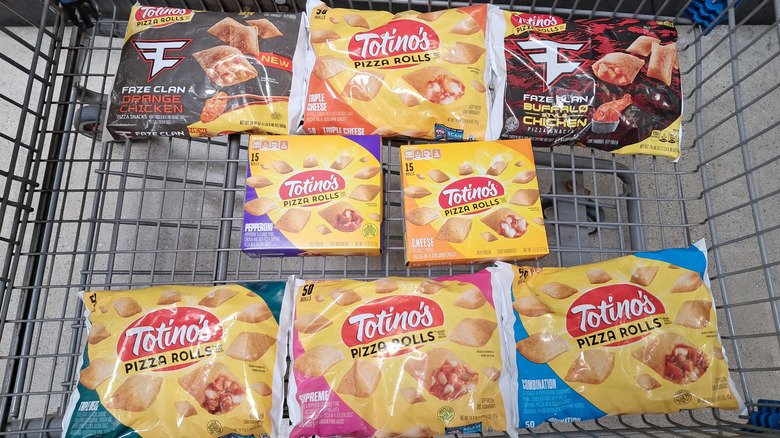 Totino's pizza rolls in cart