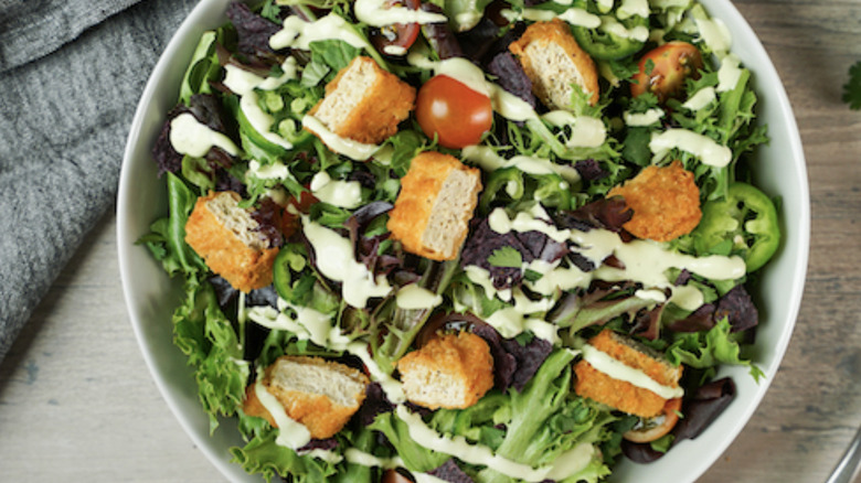 Beyond Meat chicken tender salad