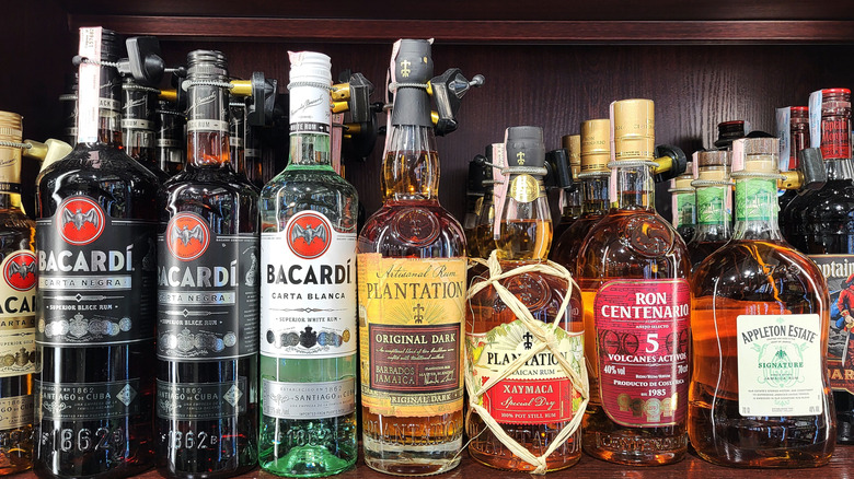 selection of rum bottles