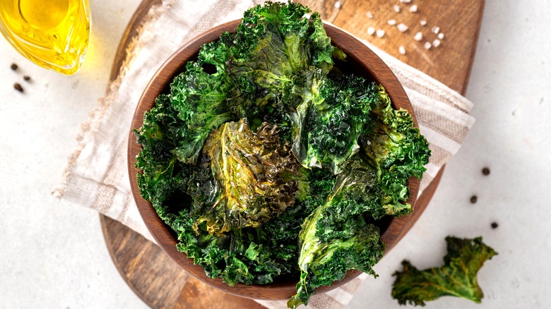 Braised kale in a bowl.