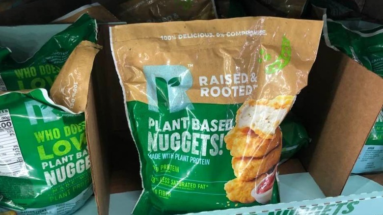 Bags of Raised & Rooted Plant Based Nuggets