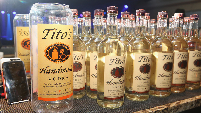 Bottles of Titos Vodka