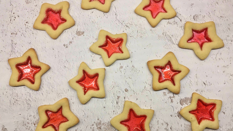 Star-shaped stained glass cookies