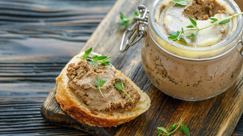 Pork liver on a piece of bread