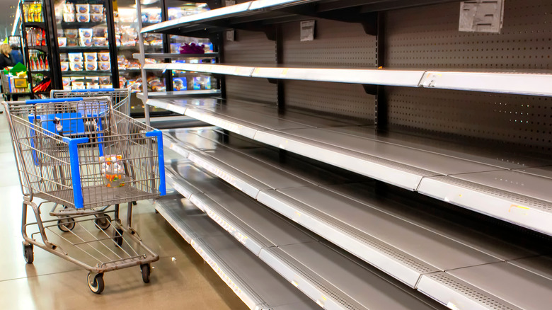 Empty grocery shelves