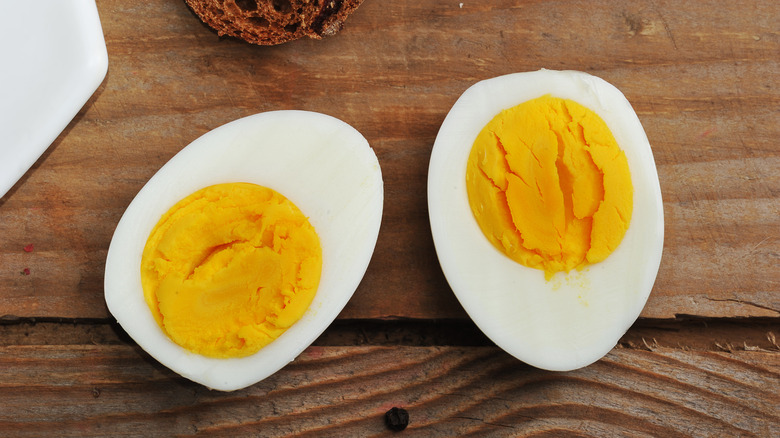 boiled egg halves