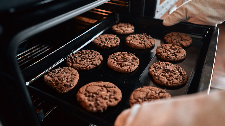 cookies in oven