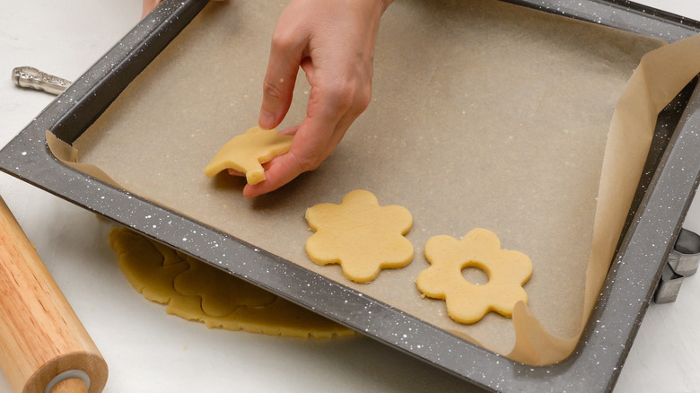 cookies spread on cookie sheet