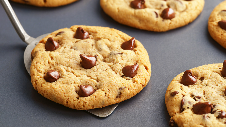 cookies with metal spatula