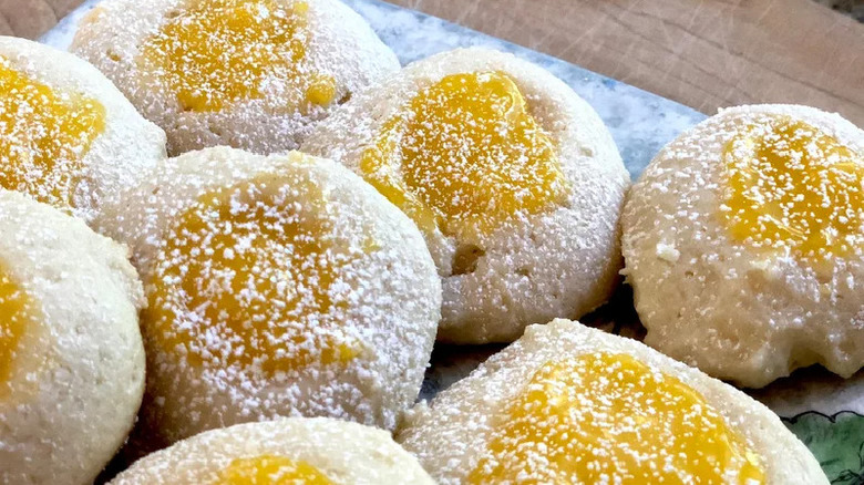 lemon buttermilk cookies dusted with powdered sugar