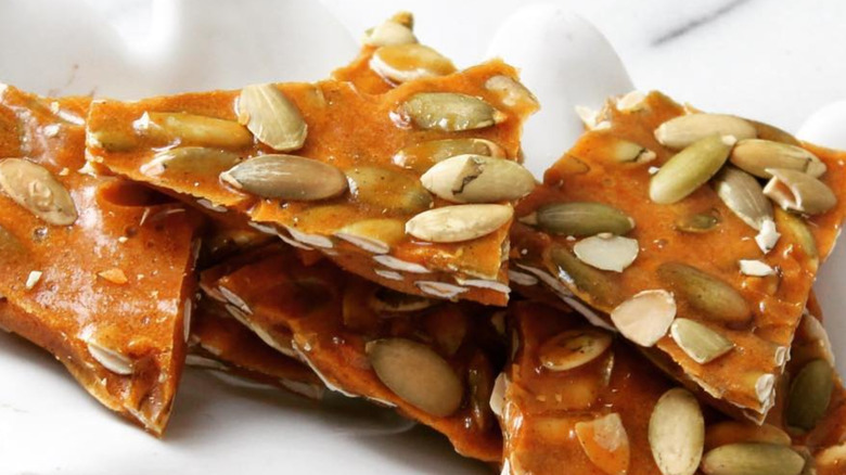 pieces of seed brittle candy