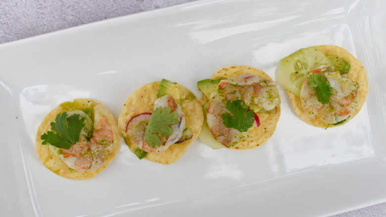 tortillas with shrimp and cilantro