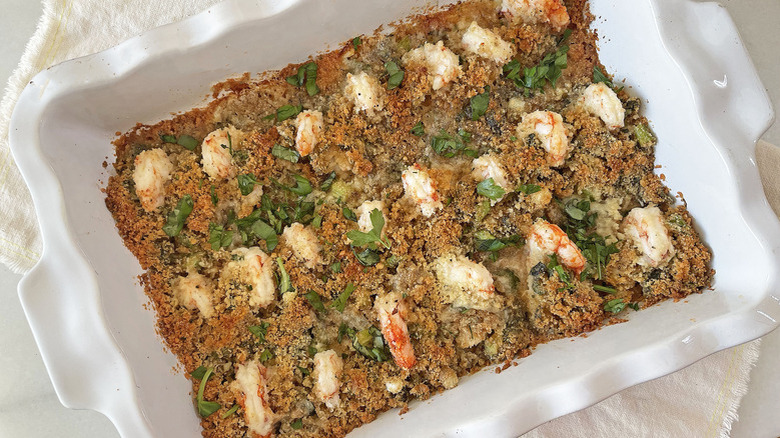 shrimp buried in breadcrumbs