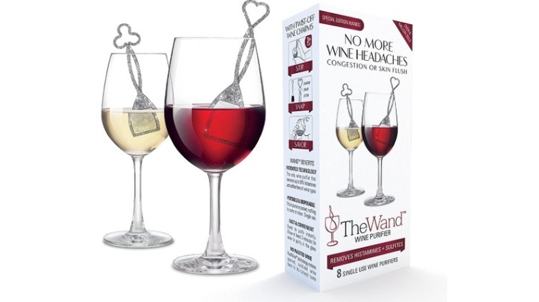 wine aerator wands in glasses