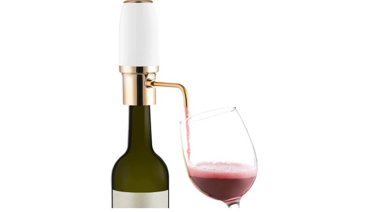 wine aerator on bottle pouring