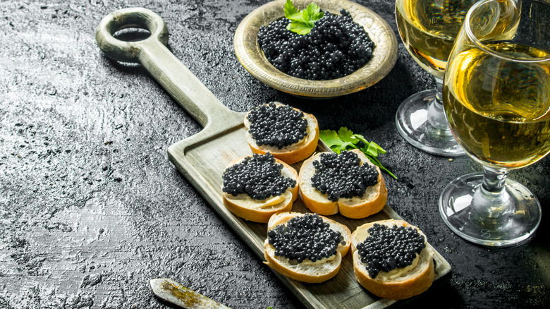  wine and caviar