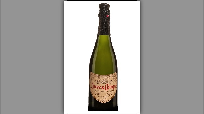 bottle of cava wine