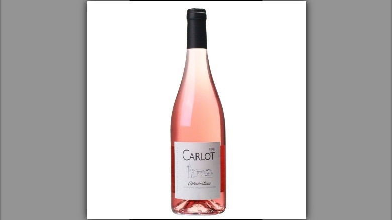 bottle of rose wine