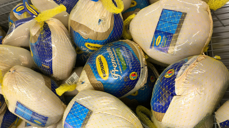 bin full of butterball turkeys