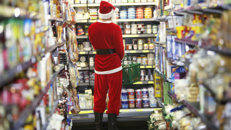 santa shopping from behind