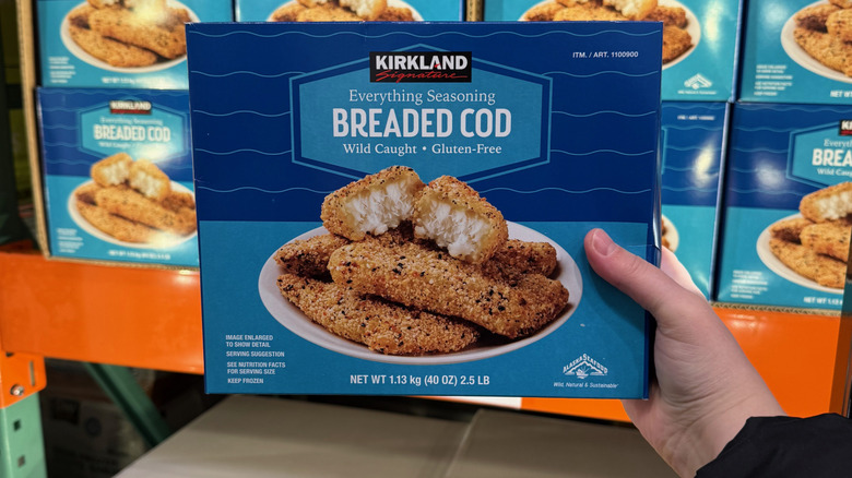 Box of frozen breaded cod