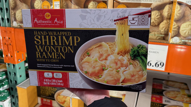 Box of frozen shrimp ramen