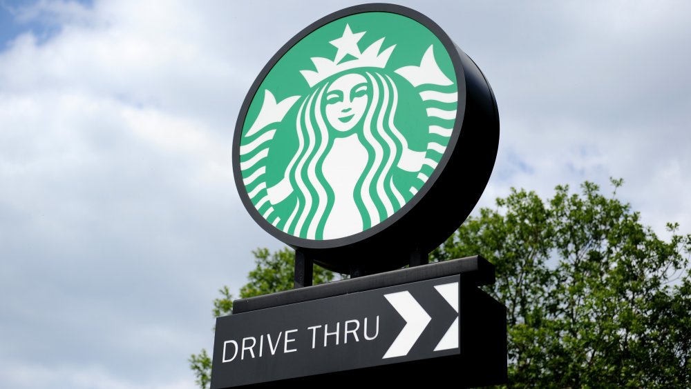 Starbucks drive thru sign