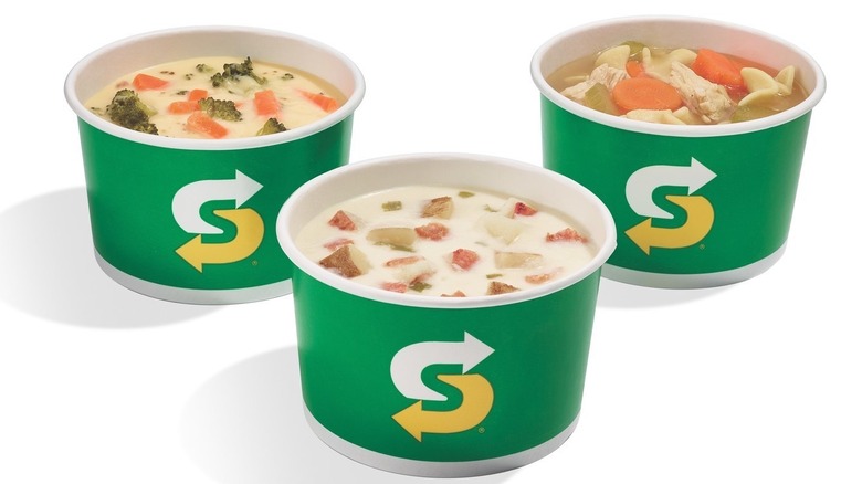 trio of Subway soups