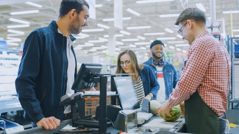 grocery checkout line