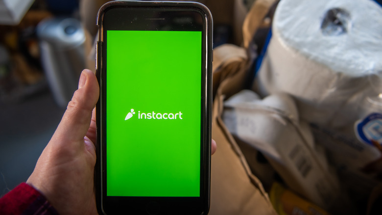 Green Instacart screen on a phone