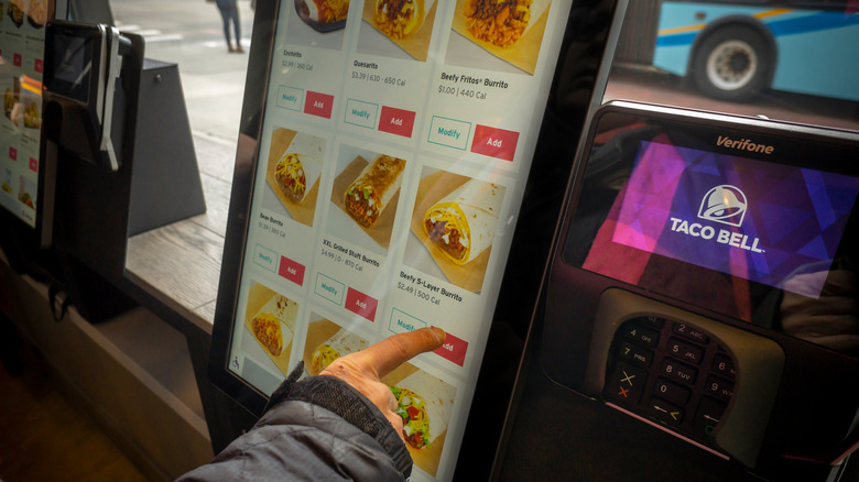 Hand ordering at Taco Bell cantina