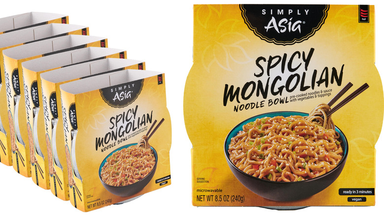 Packaging for the Spicy Mongolian Heat & Serve Asian Noodle Bowl