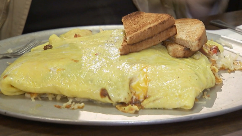 giant omelet and toast