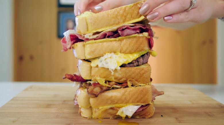 french toast sandwich tower