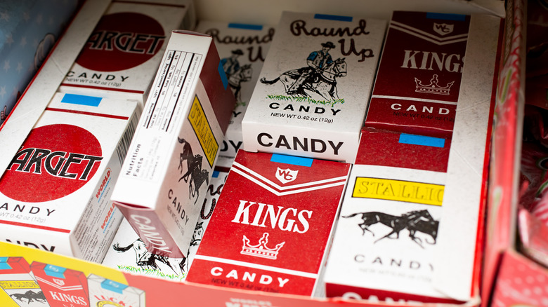 box of various candy cigarettes