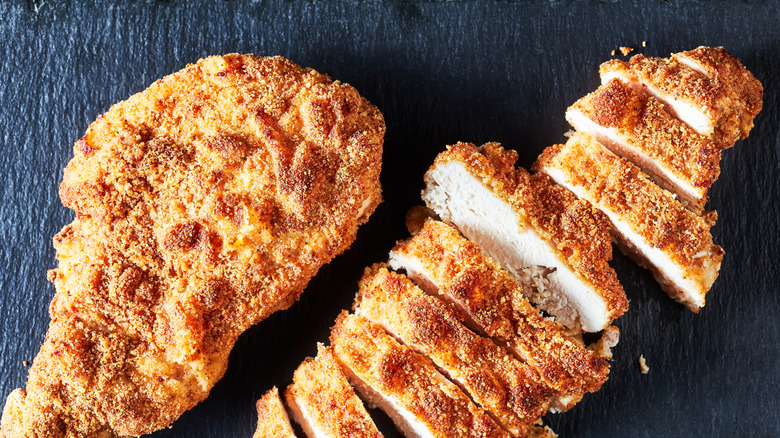 Breaded chicken breasts