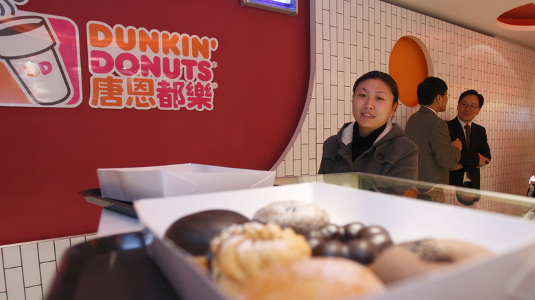 Interior of a Dunkin' Donuts store in China