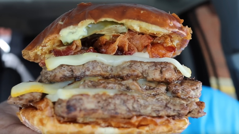 Wendy's Triple Pretzel Bacon Pub Cheeseburger