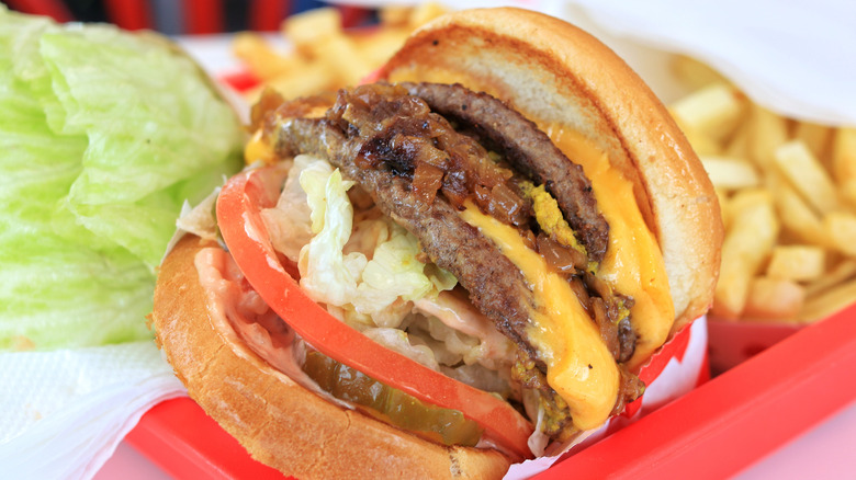 Animal-Style burger and fries 