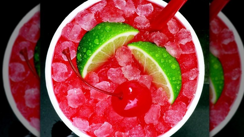 Close up of cherry limeade