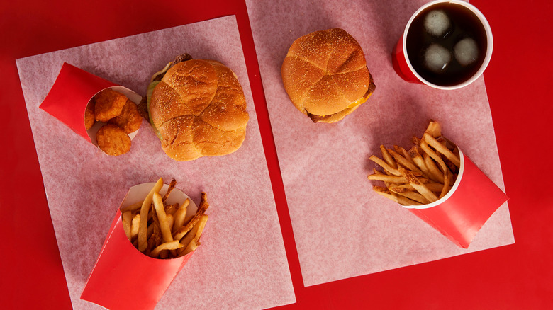 Overhead View Of Wendy's Meal