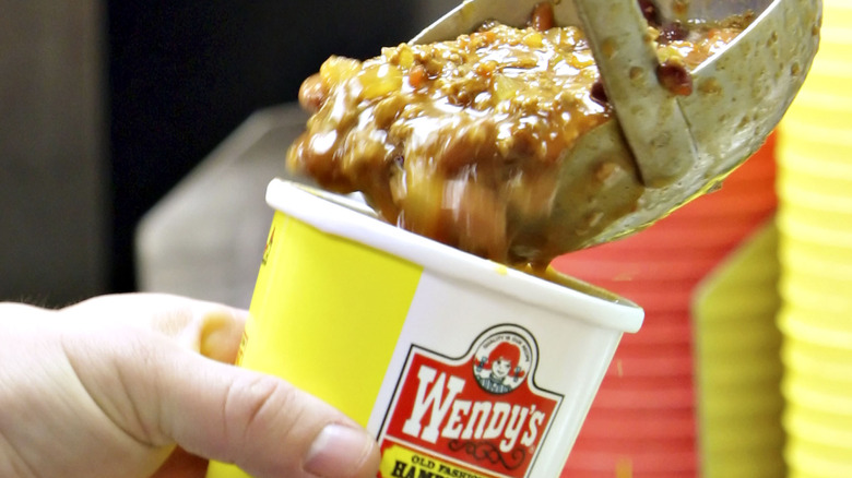 Wendy's Chili Poured Into Cup