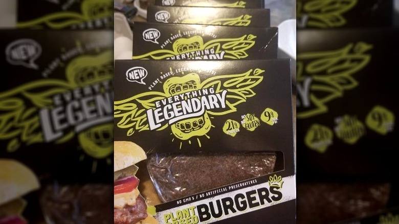 Everything Legendary plant-based burger in packaging