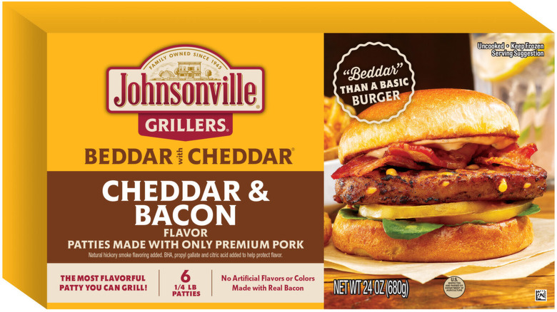 Packaging design for Johnsonville cheddar and bacon patties