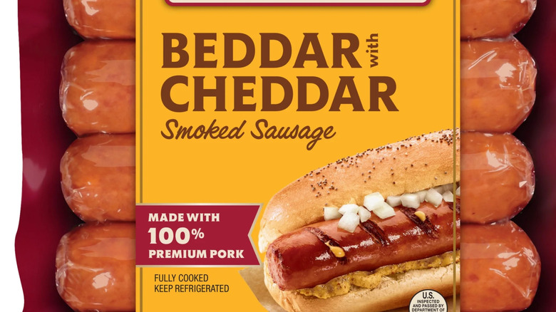 Package of Beddar with Cheddar Johnsonville sausages